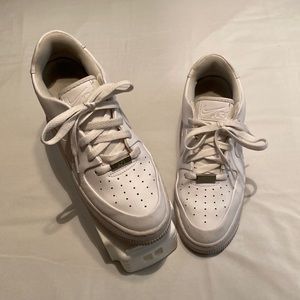 Nike Air Force 1 white leather shoes size 9